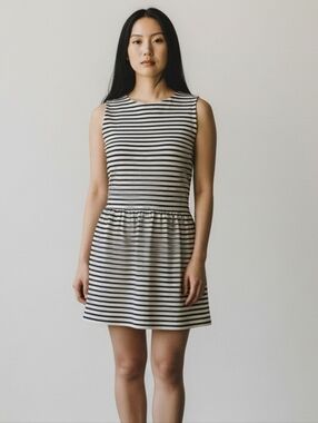 J. Crew Black and White Daybreak Striped Dress - Sz 0